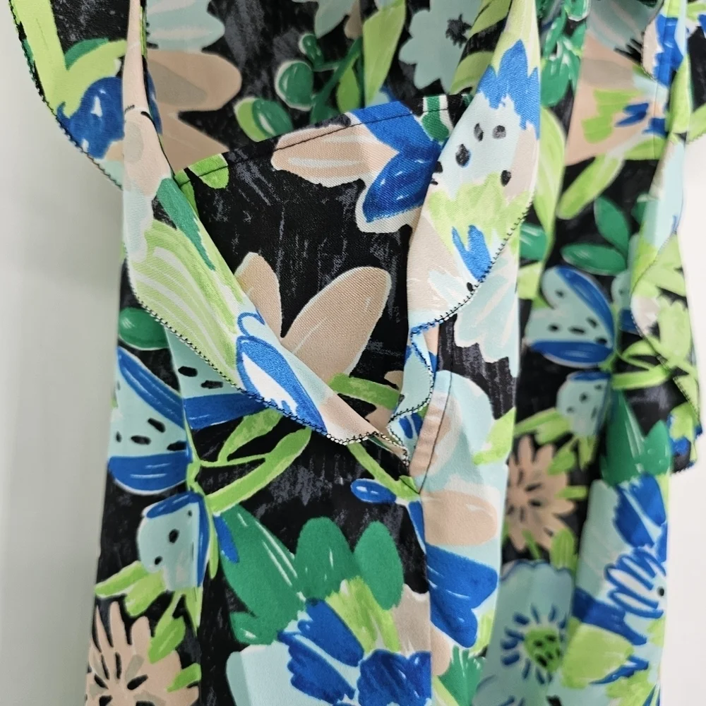 Kate Spade Floral Water Color Ruffle Sleeve Tank Womens Size Small New